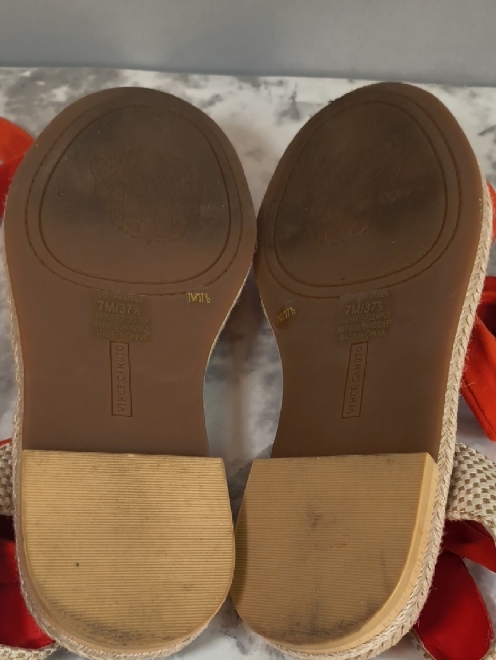 Vince Camuto Women's Espadrille Orange Ankle Wrap Sandals, Size 7M - Picture 8 of 13